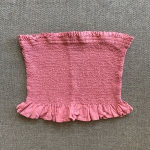 Forever 21 Pink Ruffle Tube Top